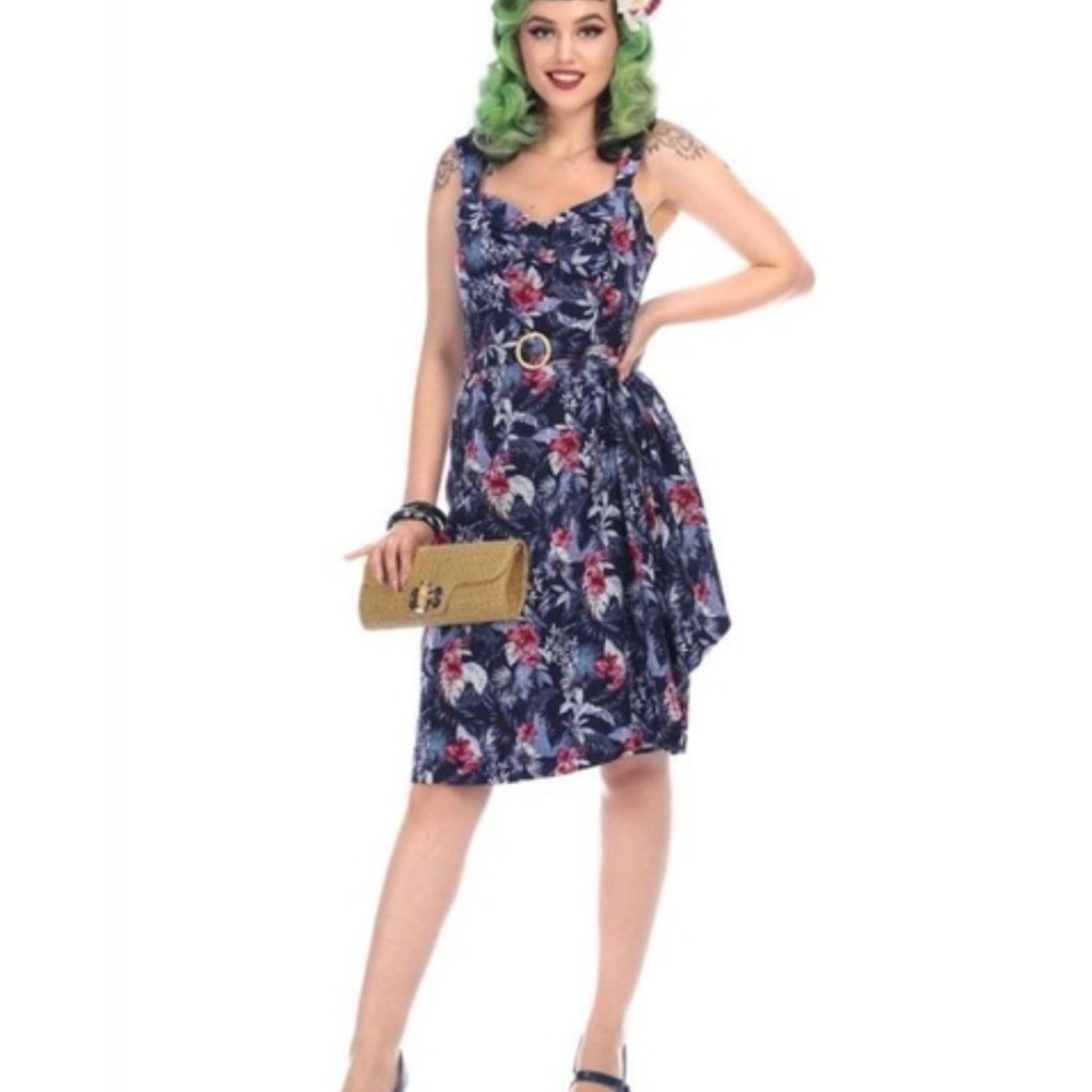 NWT SM Collectif Tallulah Maui Tiki Retro Rockabilly Vintage Insp. Holiday Dress